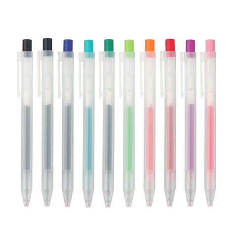 Muji clear ballpoint gel pen 0.5mm [10 colors set] retractable - Arrives by Mon, Dec 4 Buy Muji Clear Ballpoint Gel Pen 0.5mm [10 colors SET] retractable at Walmart.com 